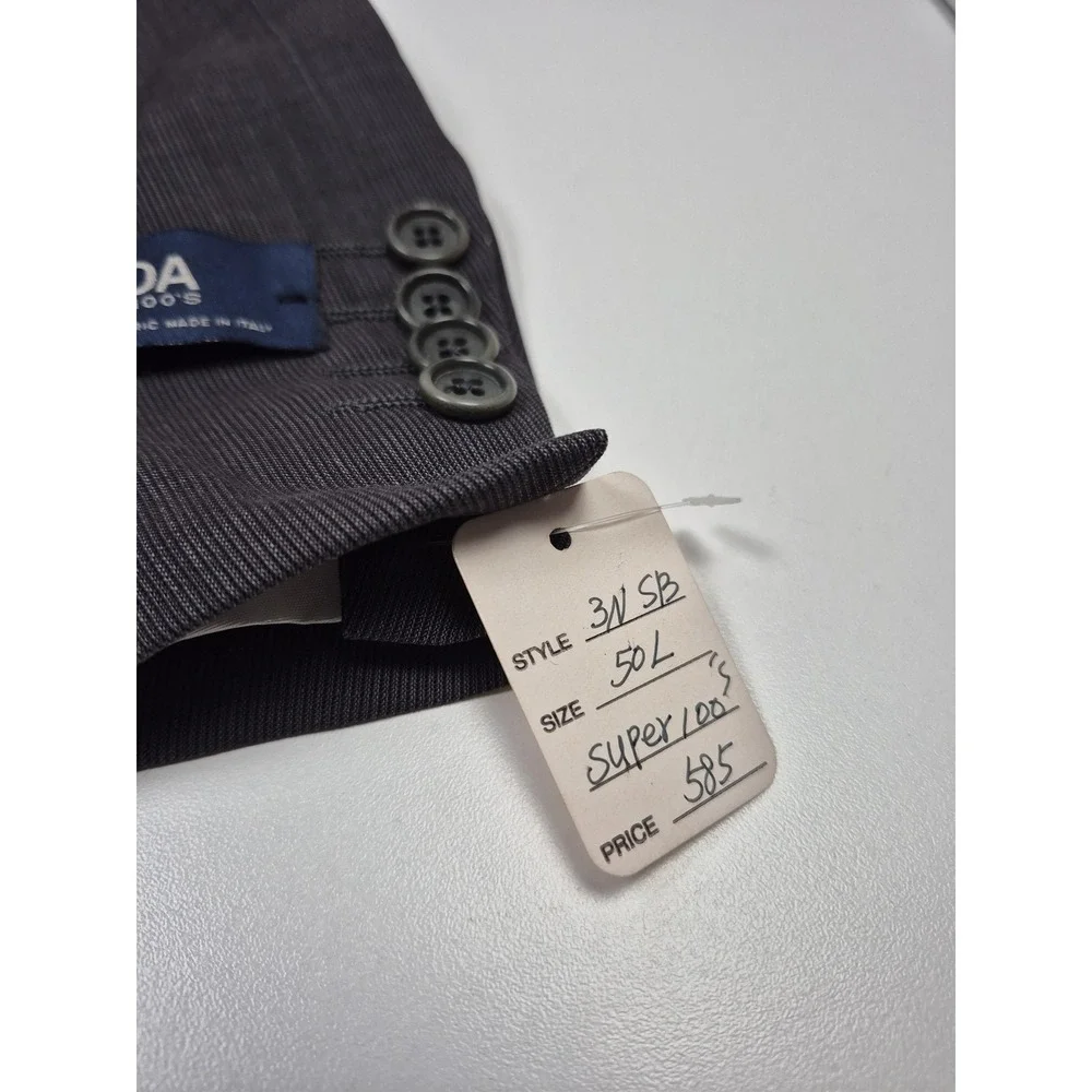 Zanieri Suit Mens 50 Long Gray Wool 2 Piece 44x36 Super 100s Reda Italy NWT FLAW